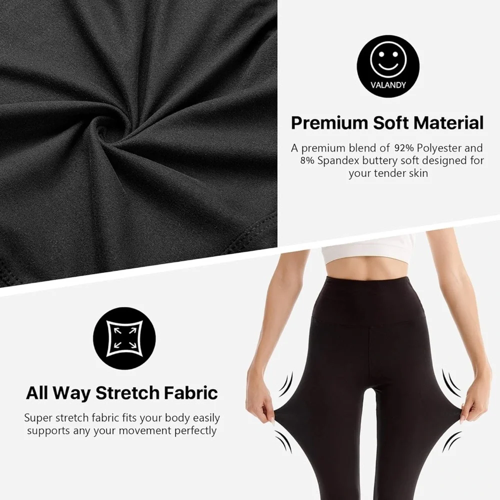 Women's Black High-Waisted Leggings 1 pair - Picture 4 of 6